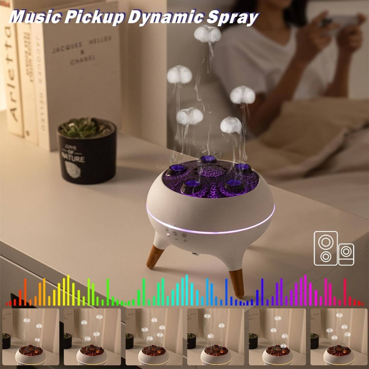 Luxury Jellyfish Aroma Diffuser with Ambient Light & Music Sync