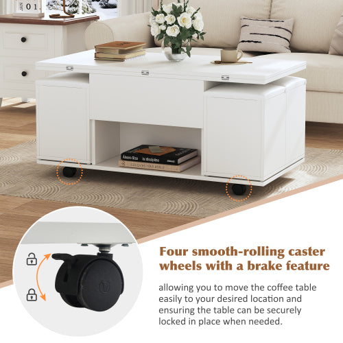 Lift-Top Coffee Table Set with Hidden Storage