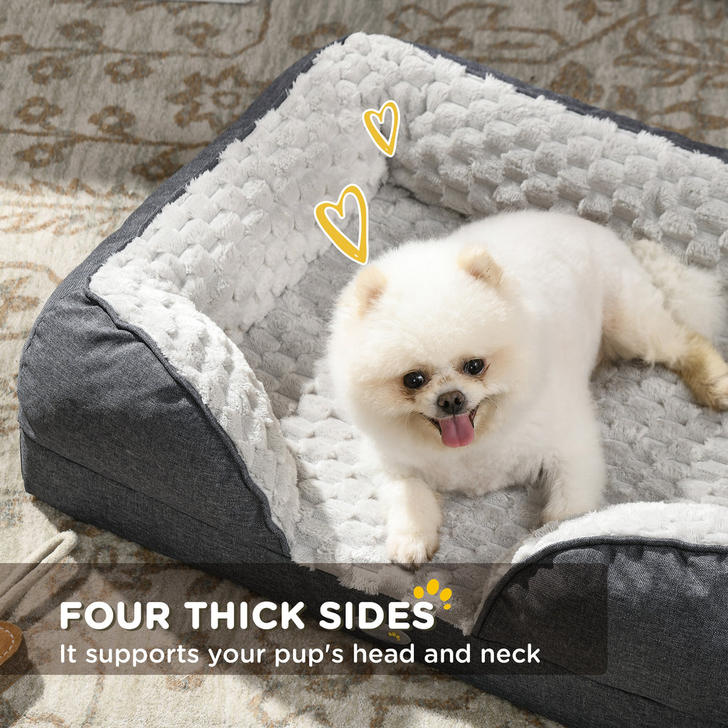 Luxury Calming Dog Bed with Removable Cover & Anti-Slip Base