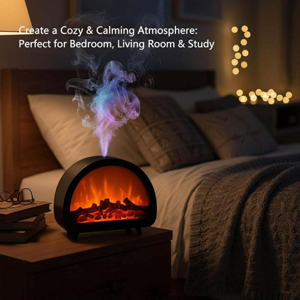 Luxury Fireplace Aroma Diffuser with LED Flame Effect