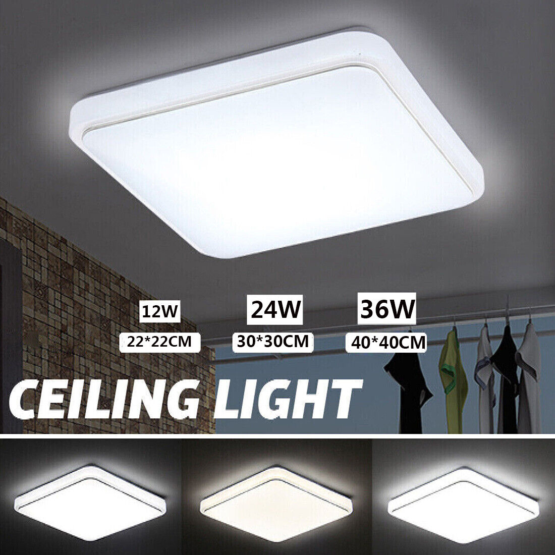 Modern Square LED Ceiling Lamp 36W