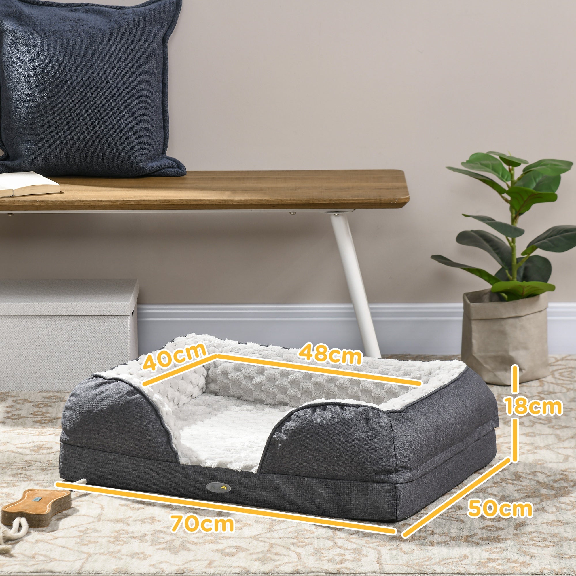 Luxury Calming Dog Bed with Removable Cover & Anti-Slip Base