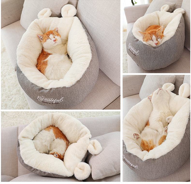 Luxury Cosy Pet Bed - Soft Plush Puppy Sleeping Nest