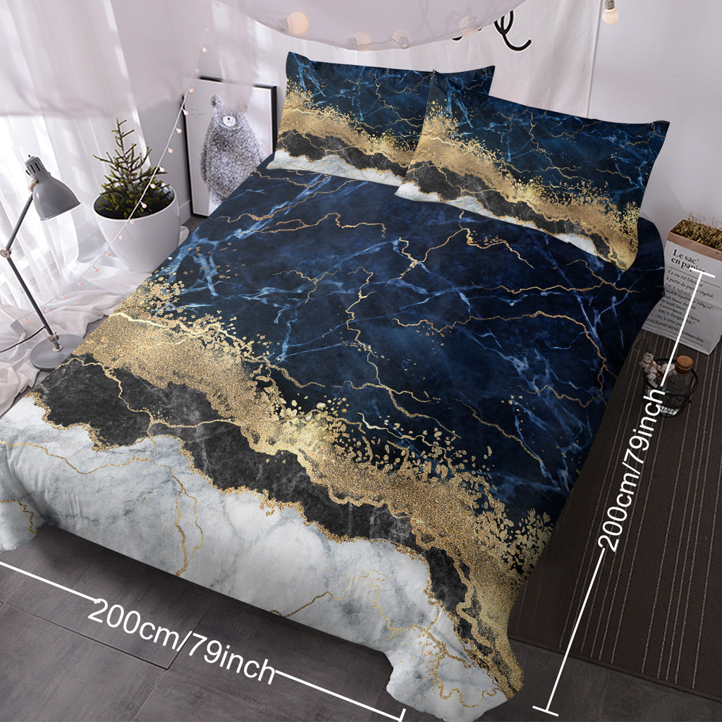Marble Effect Luxury Bedding Set