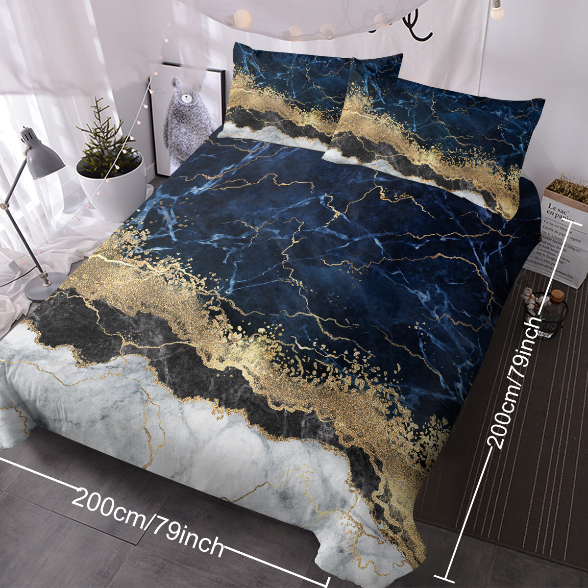 Marble Effect Luxury Bedding Set
