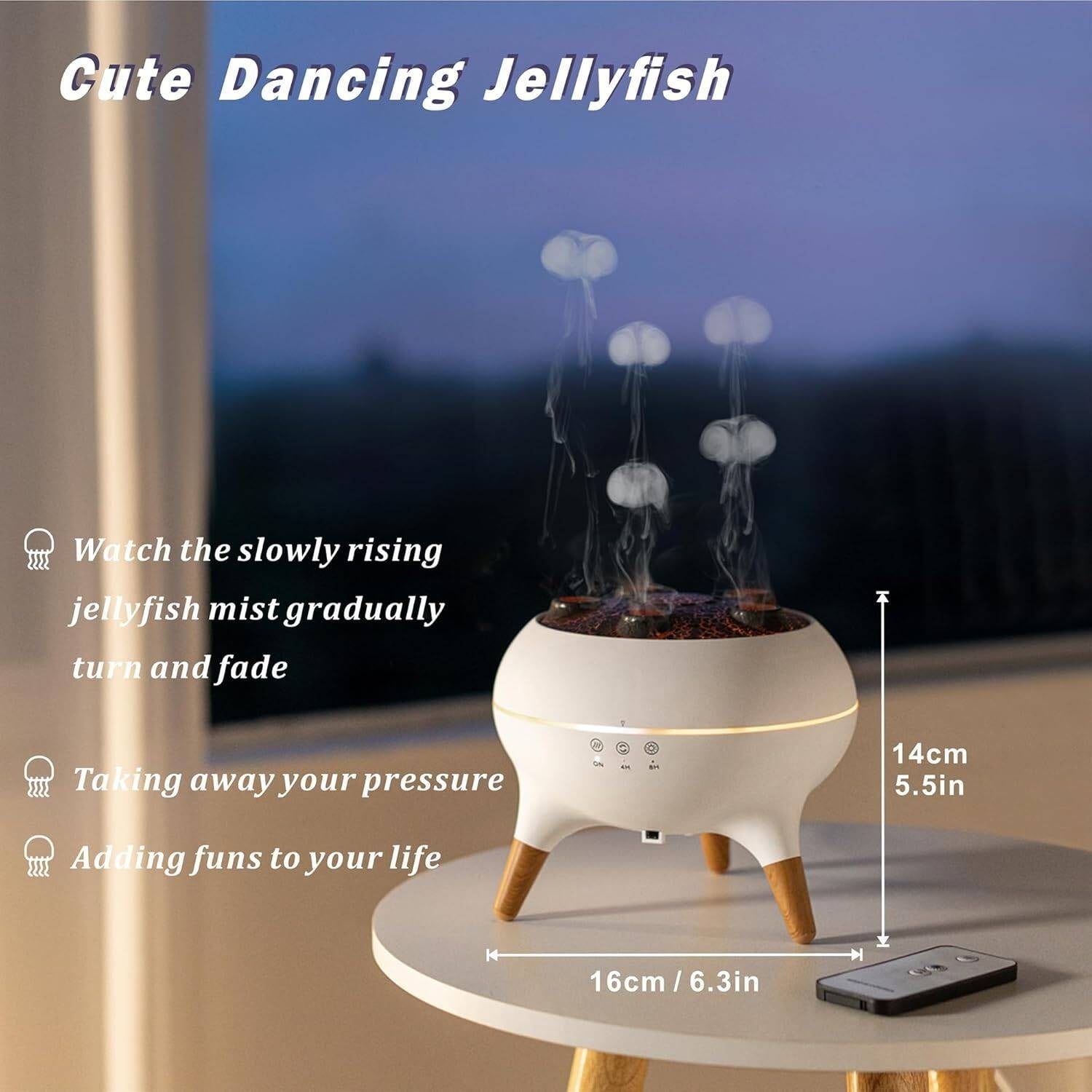 Luxury Jellyfish Aroma Diffuser with Ambient Light & Music Sync