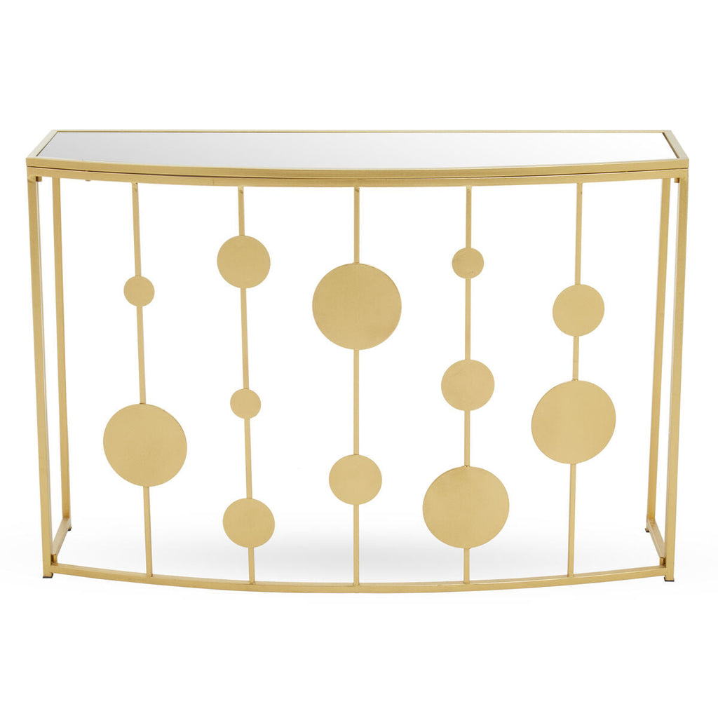 Farran Champagne Gold Finish Console Table with Mirrored Top