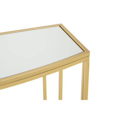 Farran Champagne Gold Finish Console Table with Mirrored Top