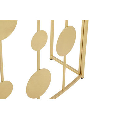 Farran Champagne Gold Finish Console Table with Mirrored Top