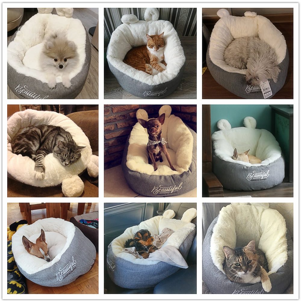 Luxury Cosy Pet Bed - Soft Plush Puppy Sleeping Nest