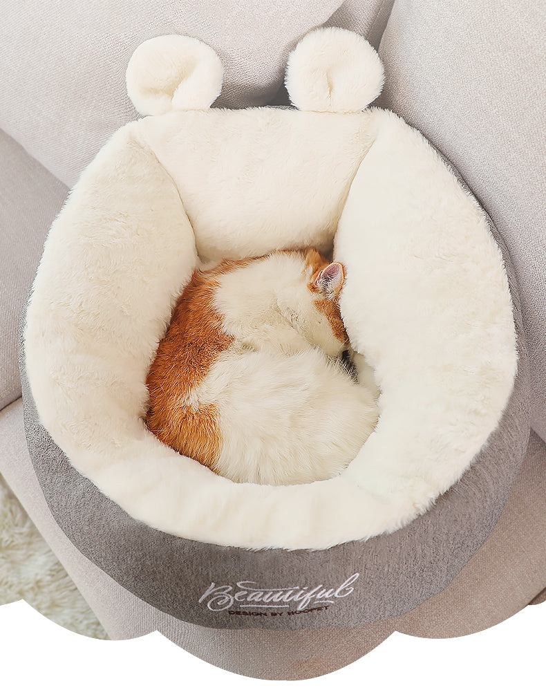 Luxury Cosy Pet Bed - Soft Plush Puppy Sleeping Nest