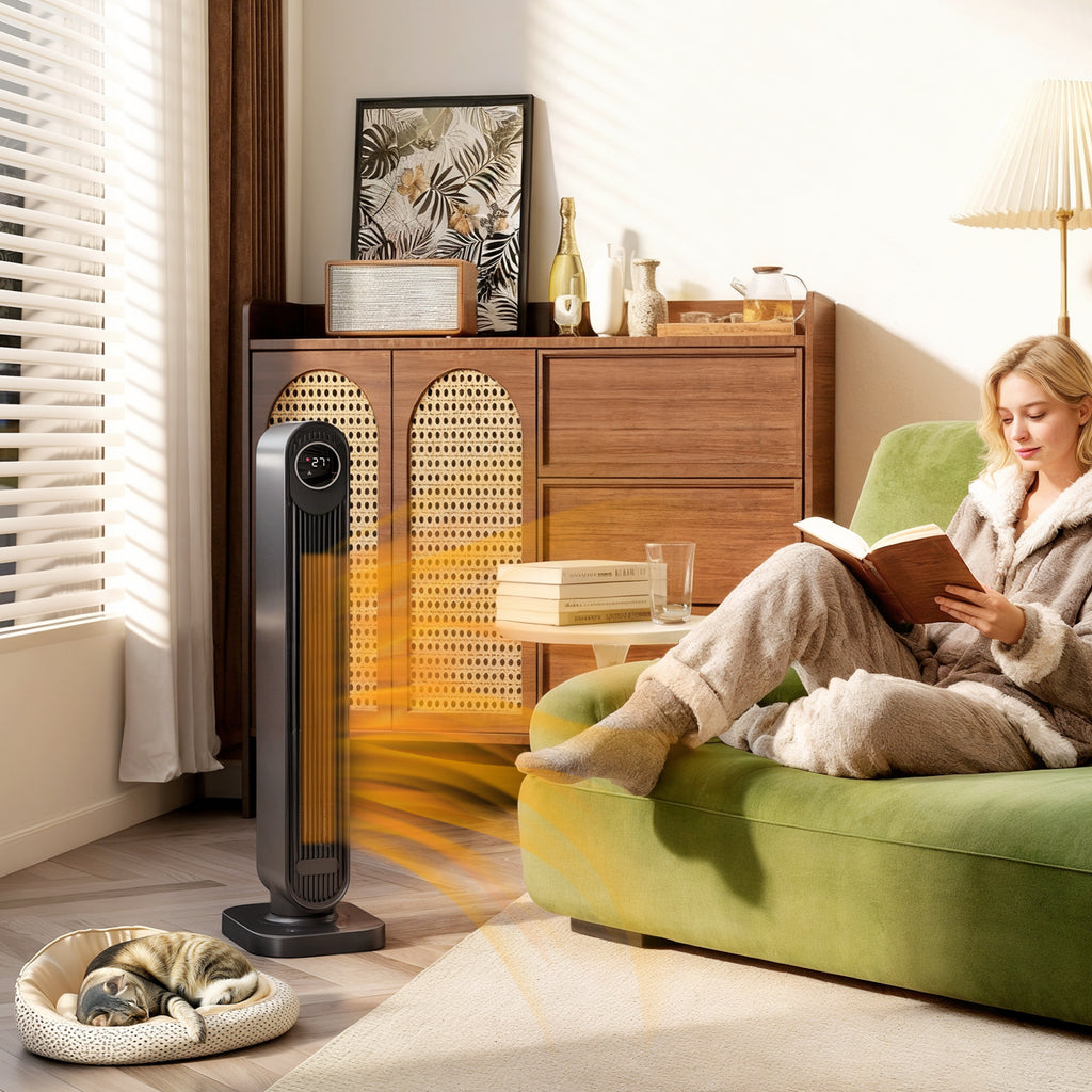 Ceramic PTC Tower Heater 2000W with Remote & 15H Timer
