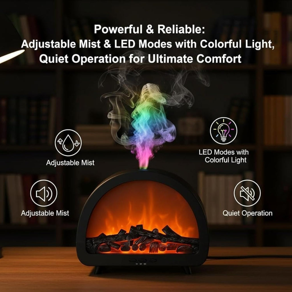 Luxury Fireplace Aroma Diffuser with LED Flame Effect