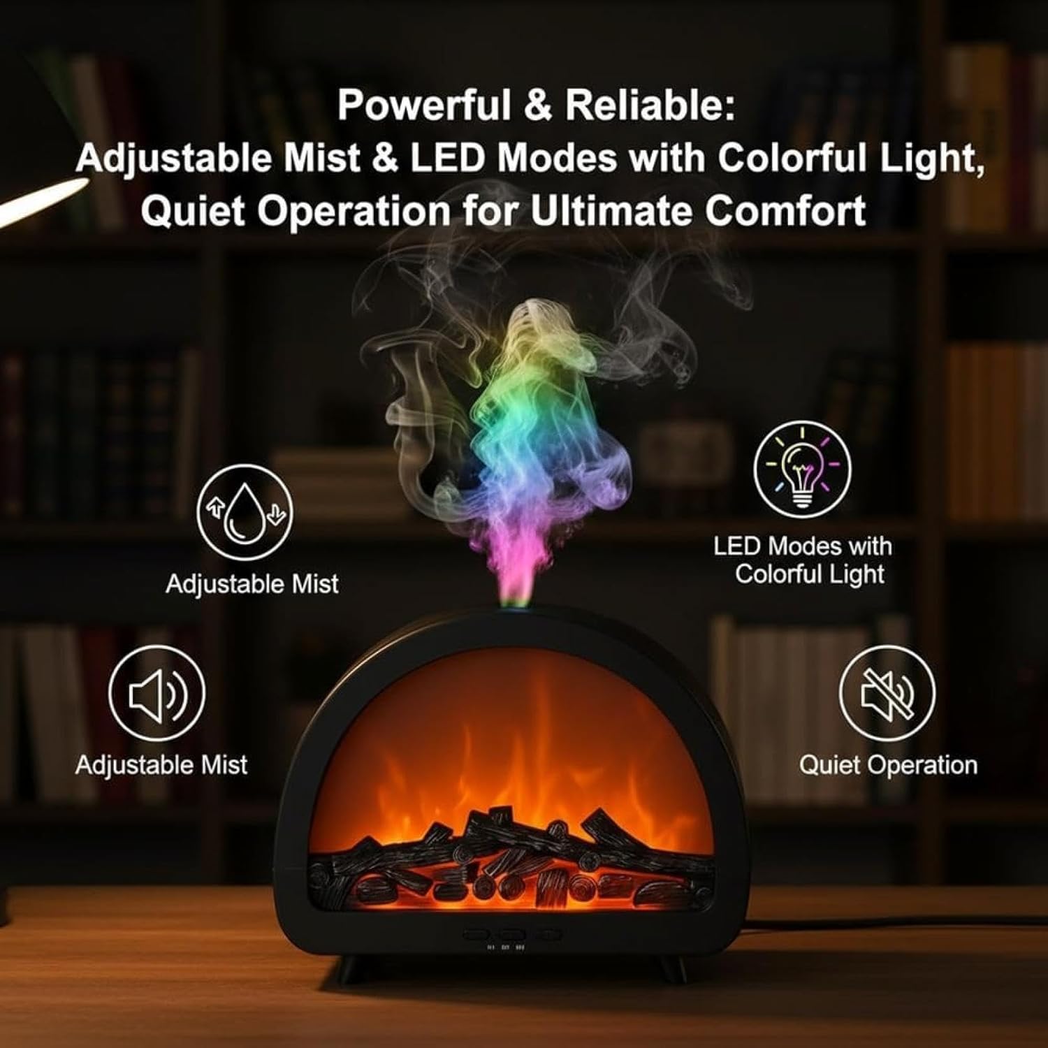 Luxury Fireplace Aroma Diffuser with LED Flame Effect