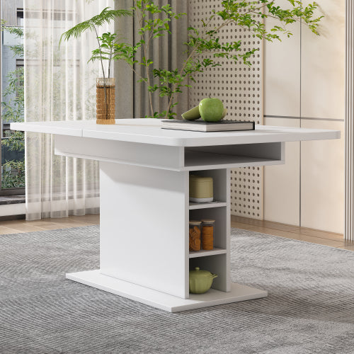 Modern Extendable Dining Table with Storage