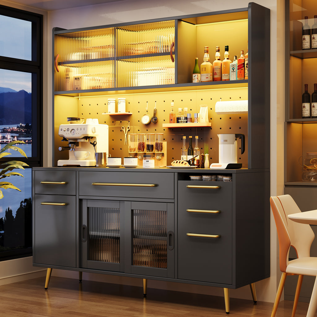 Modern LED Sideboard Cabinet with Smart Lighting