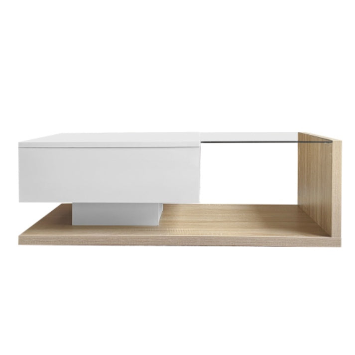 Premium High Gloss Coffee Table with LED Lights & Storage