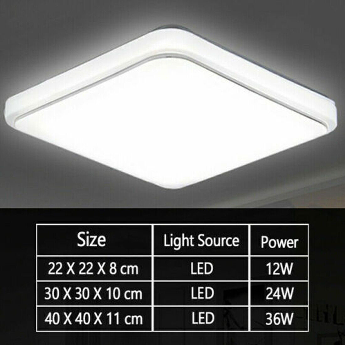 Modern Square LED Ceiling Lamp 36W