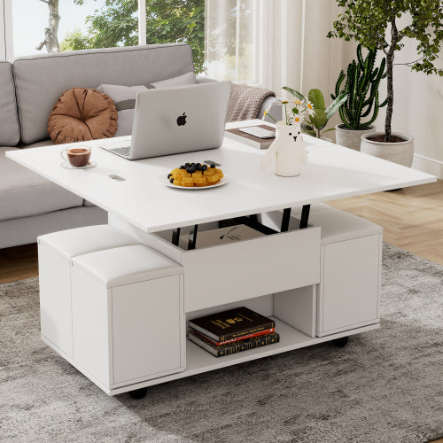 Lift-Top Coffee Table Set with Hidden Storage
