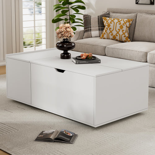 Modern Lift-Top Coffee Table with Hidden Storage & Drawer