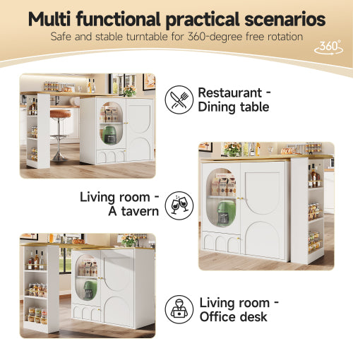 Luxury Rotating Bar Table with Storage