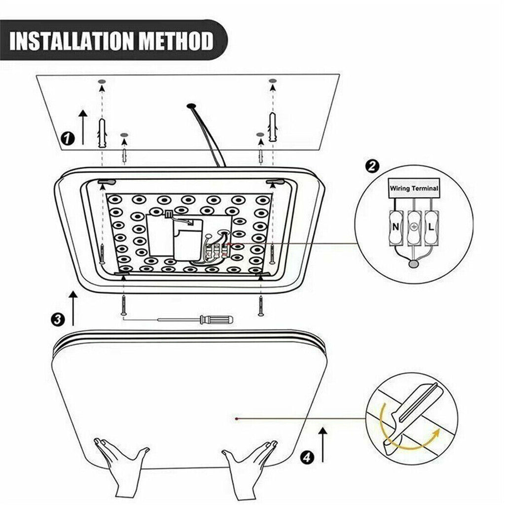 Modern Square LED Ceiling Lamp 36W