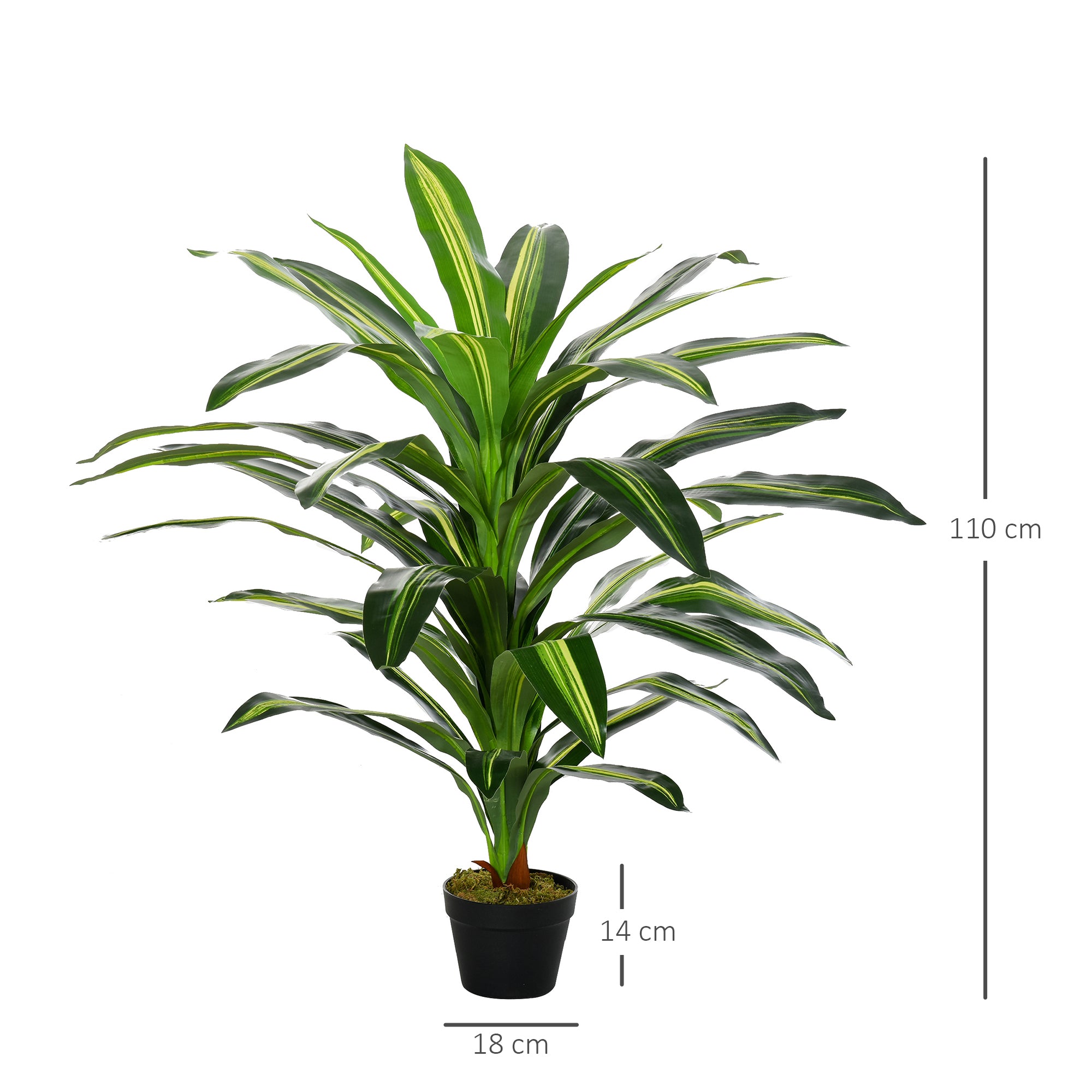 Luxury Artificial Dracaena Plant - 110cm