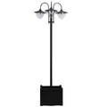 Solar Garden Lamp Post with Planter Base | Auto Dusk-to-Dawn | IP44 | 189cm | Black