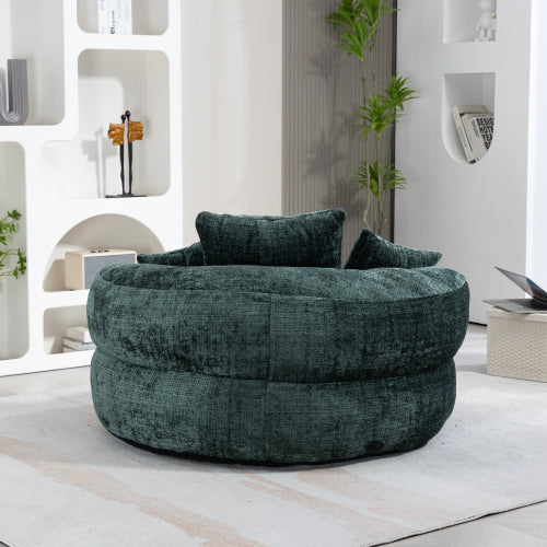 Luxury Chenille Lounge Chair with Pillows