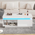 Modern RGB LED Coffee Table with Storage