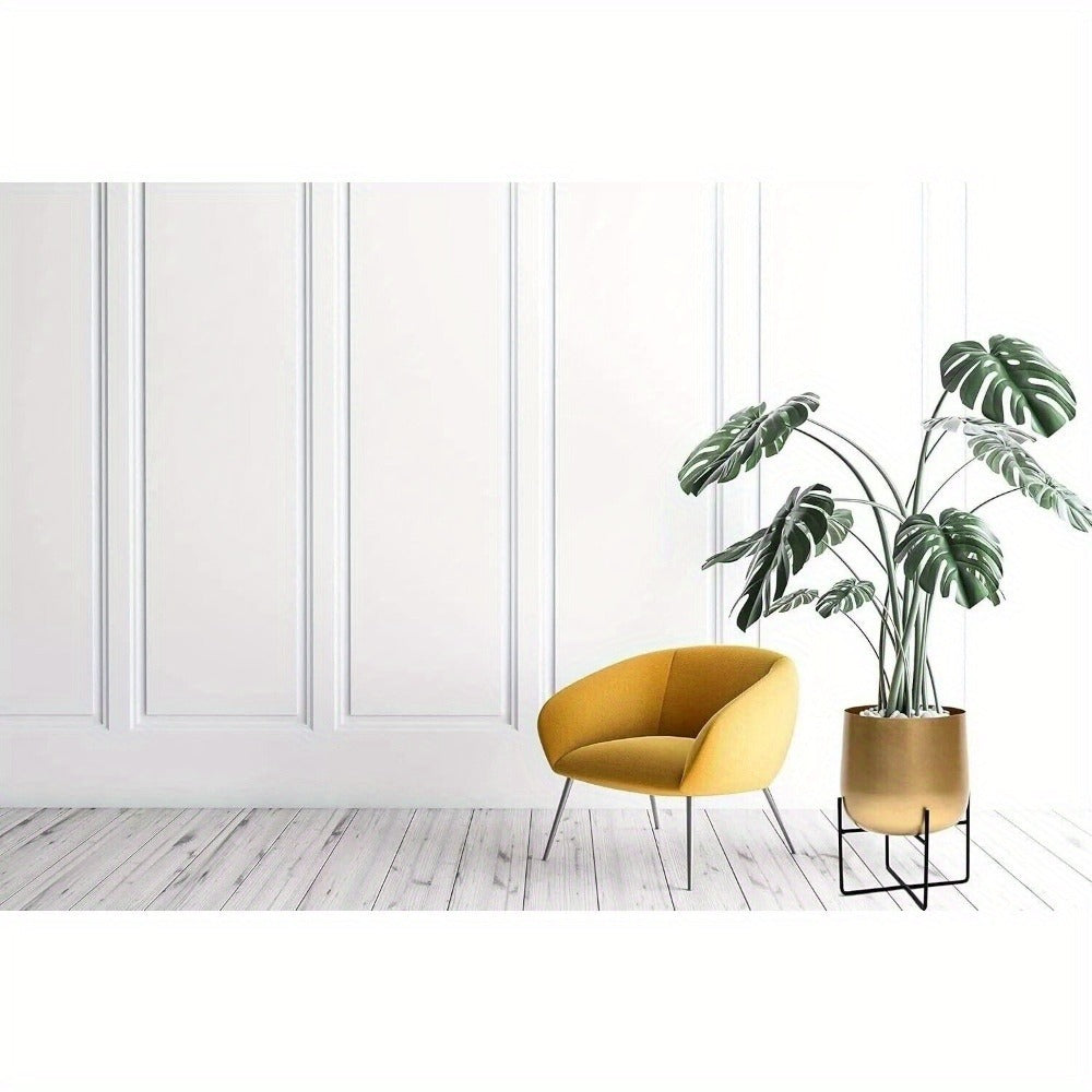 Gold Metal Plant Pot with Black Stand 16cm