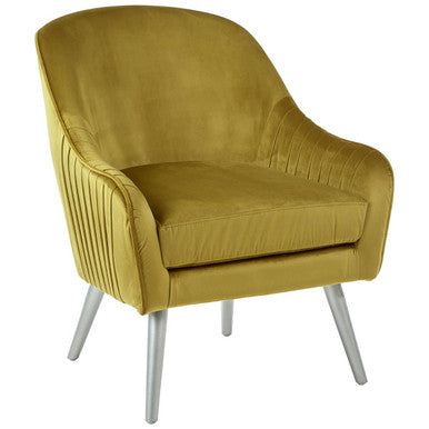 Louxor Mustard Velvet Armchair