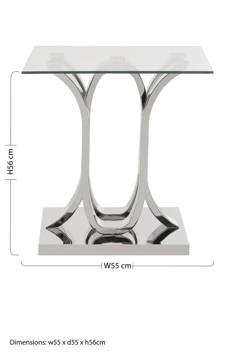Allure Curved Base Glass Side Table