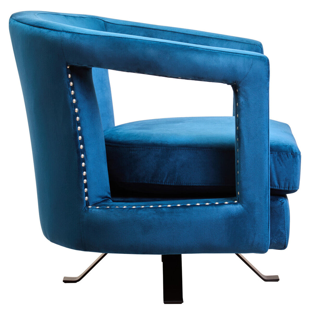 Hestia Blue Velvet Swivel Chair