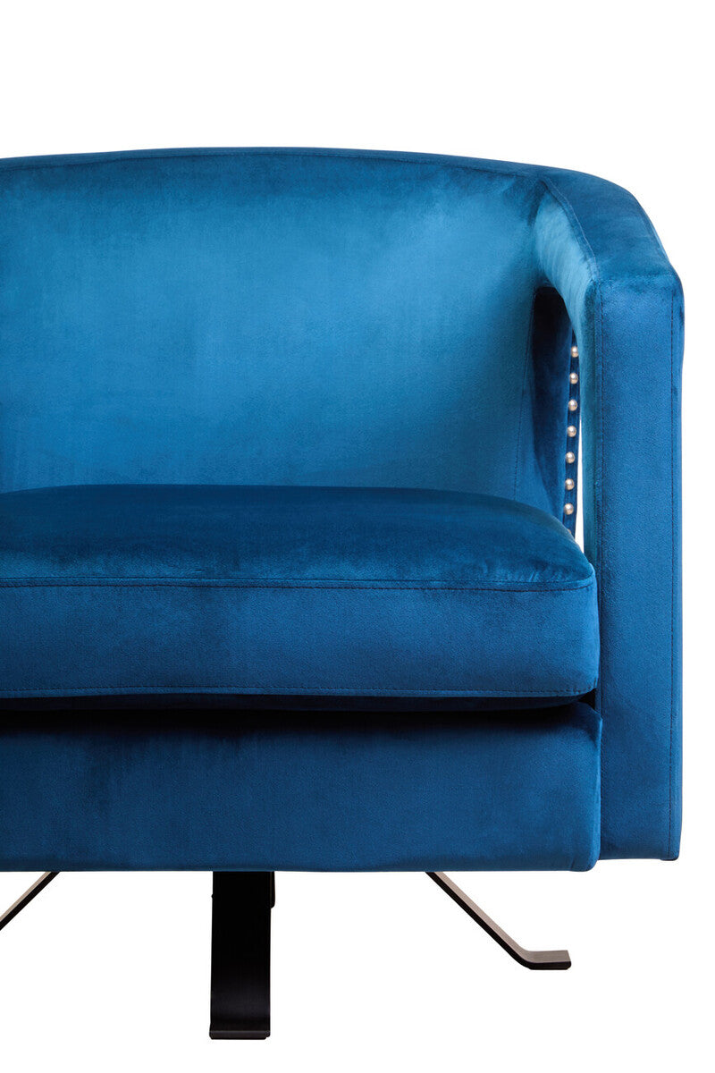 Hestia Blue Velvet Swivel Chair