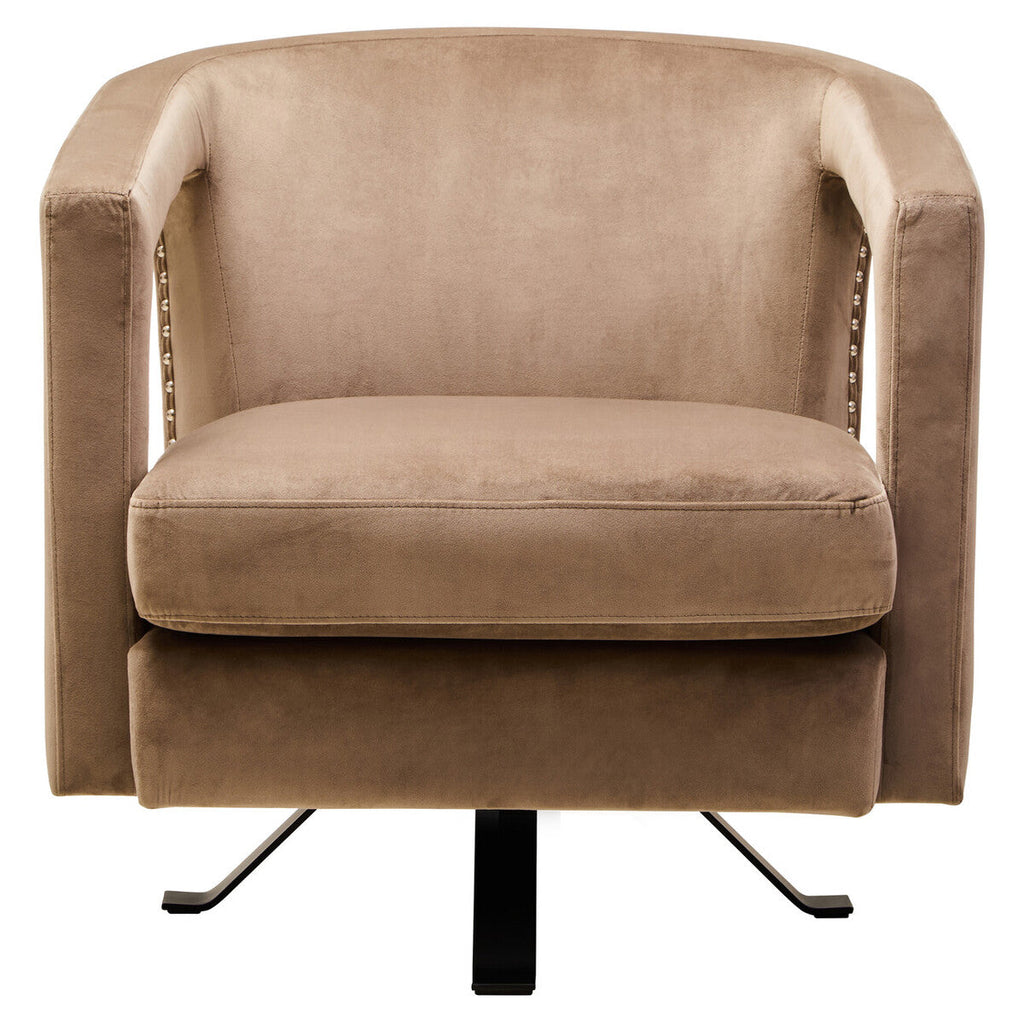 Hestia Mink Velvet Swivel Chair
