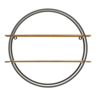 Korba Matte Gold Finish and Grey 2 Tier Wall Shelf