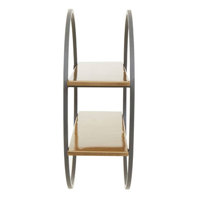 Korba Matte Gold Finish and Grey 2 Tier Wall Shelf
