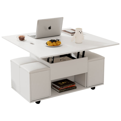 Lift-Top Coffee Table Set with Hidden Storage