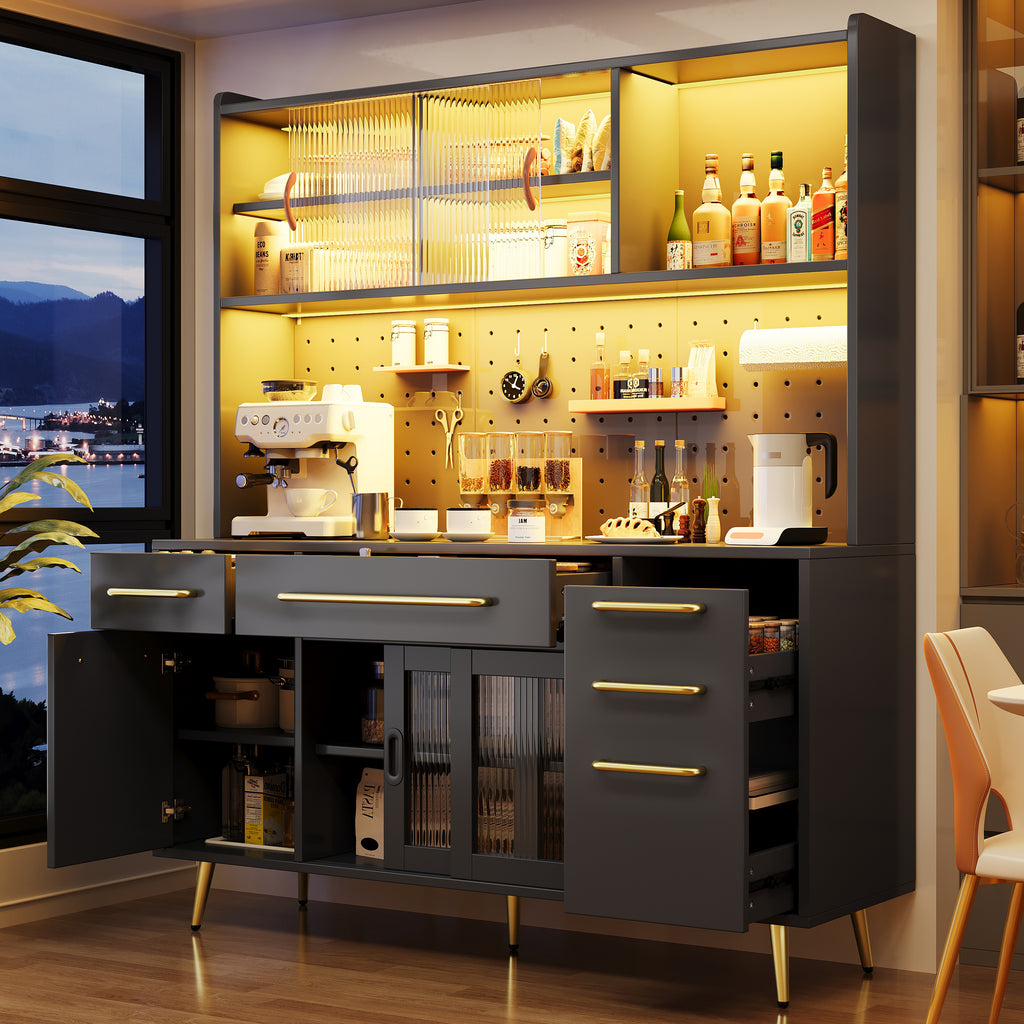 Modern LED Sideboard Cabinet with Smart Lighting