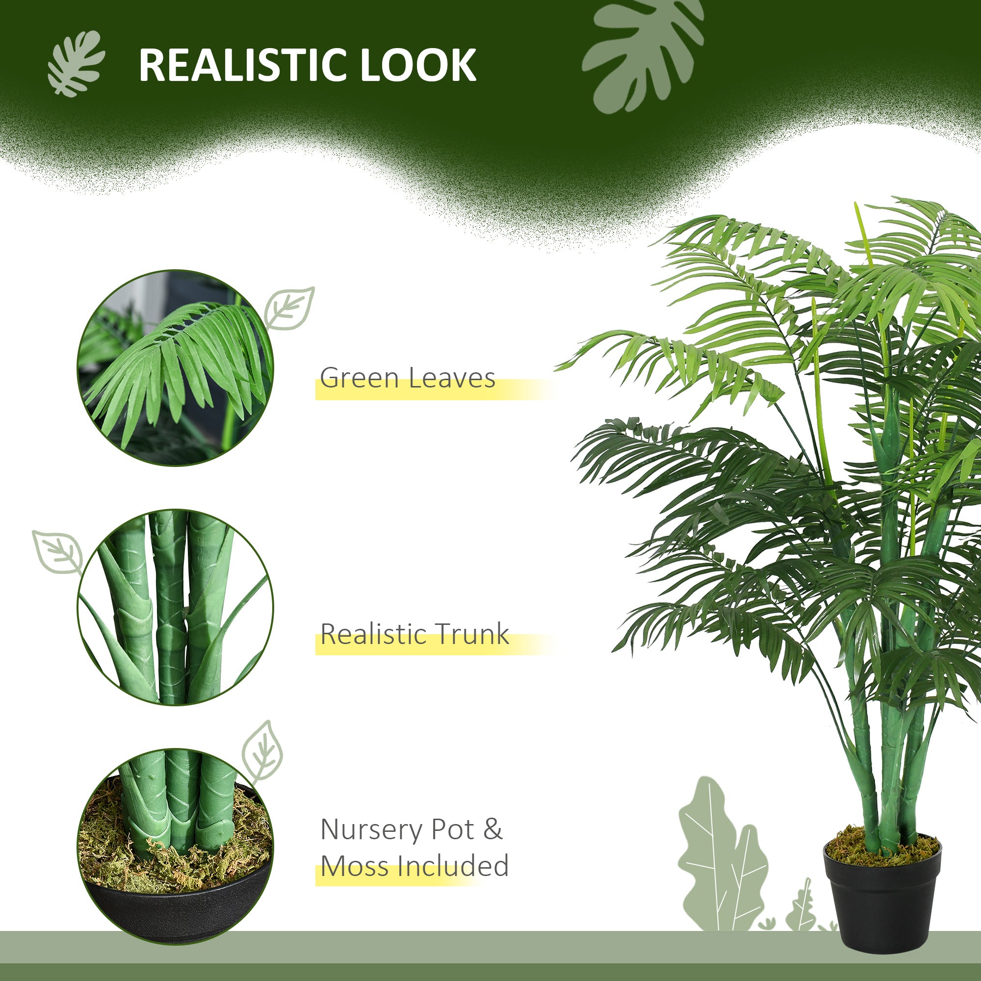 Luxury Artificial Palm Tree - 125cm
