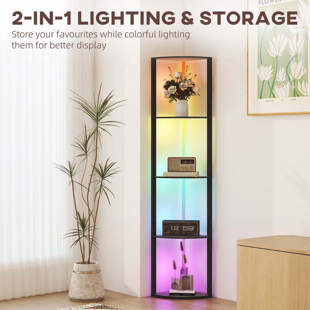 RGB LED Floor Lamp with Shelves