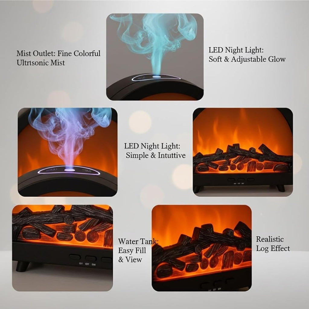 Luxury Fireplace Aroma Diffuser with LED Flame Effect