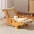 Luxury Wooden Cat Lounge Chair with Sisal Scratcher Bed