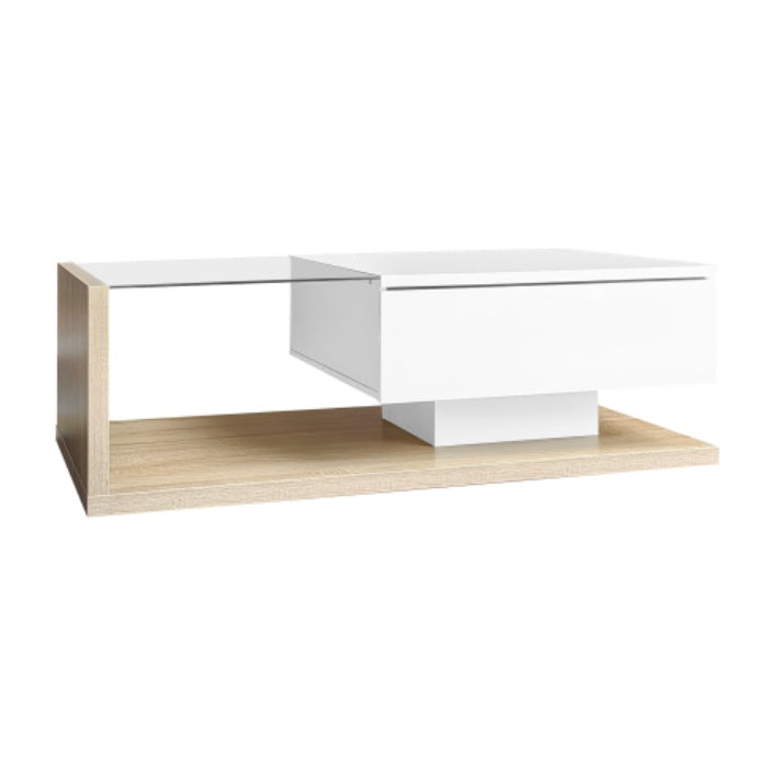 Premium High Gloss Coffee Table with LED Lights & Storage
