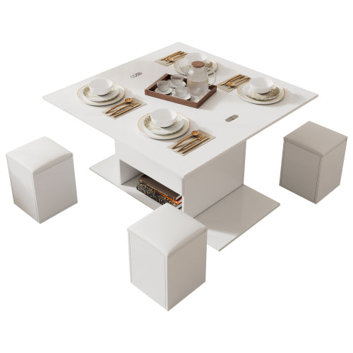 Lift-Top Coffee Table Set with Hidden Storage