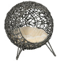 Luxury Rattan Elevated Cat Bed with Cushion