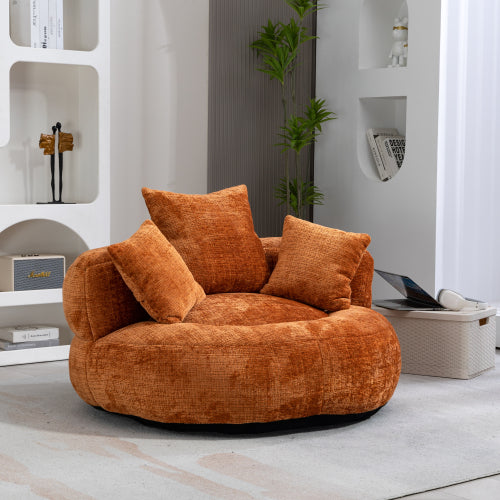 Luxury Chenille Lounge Chair with Pillows
