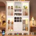 Smart LED Wine Cabinet | App-Controlled Lighting | Glass Display | Wine Rack | White