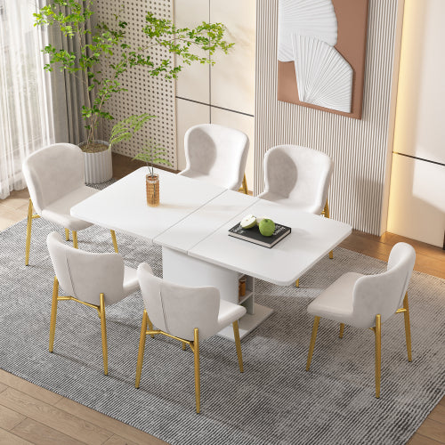 Modern Extendable Dining Table with Storage
